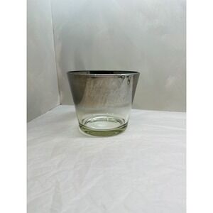 Vintage Dorothy Thorpe Style Silver Ombre Fade Glass Ice Bucket MCM Barware